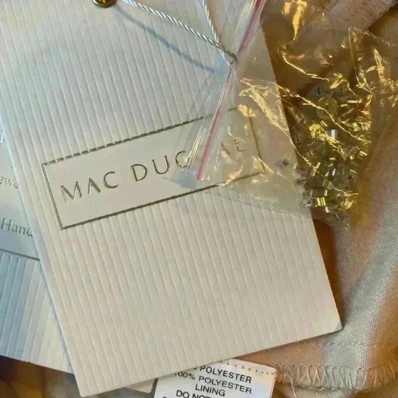 NWT Mac Duggal Size 10 Sleeveless Beaded Open Back Gown Nude Silver - Picture 8 of 14